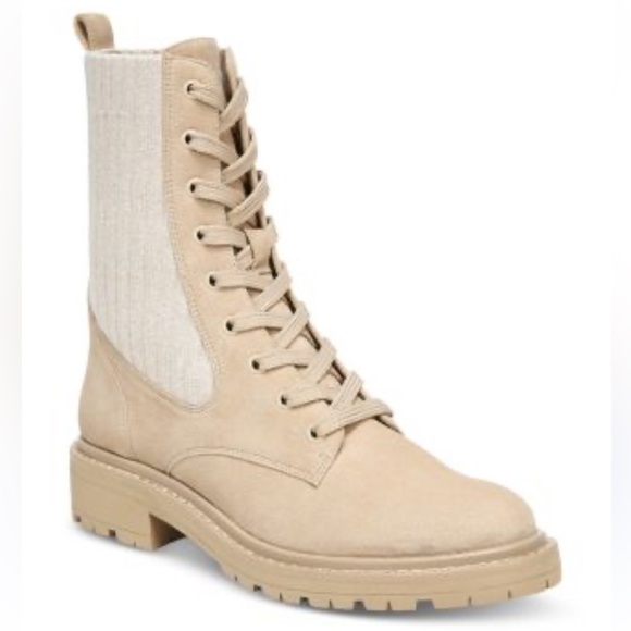 Sam Edelman lydell almond toe knint fabric suede boots size 8 - Picture 1 of 9